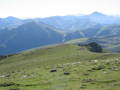 View to the east over the Pyrenees from Mount Urkulu in the vicinity of the Roncevaux Pass